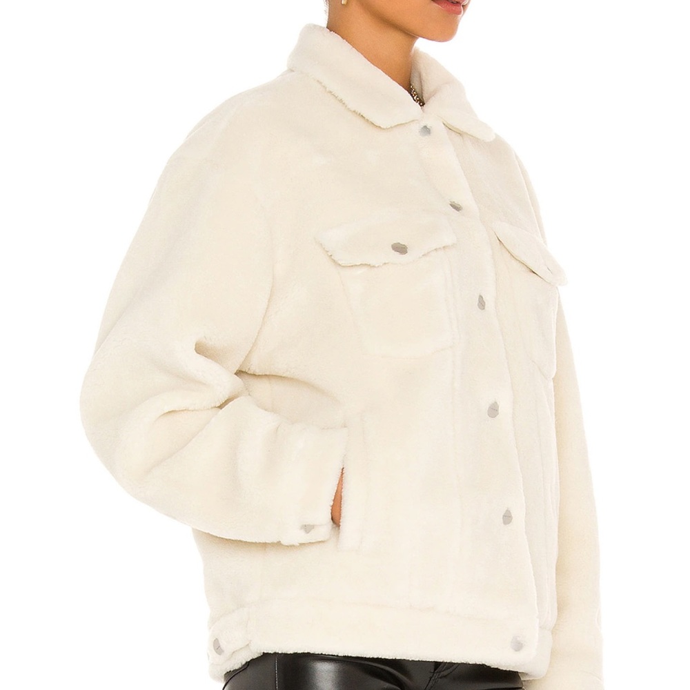 Anine Bing Rory Faux Sherpa Jacket Cream - Picture 2 of 4